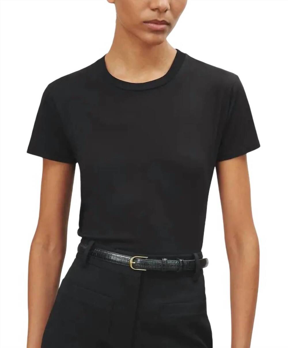 NEW NILI LOTAN mariela crewneck tee in black